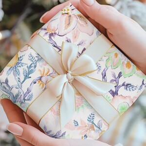 Lotus Flowers, Floral Wrapping Paper Sheets, Luxury, Romantic, Aesthetic, Indian, Wedding, Anniversary,  Birthday, Baby Shower Gift Wrap