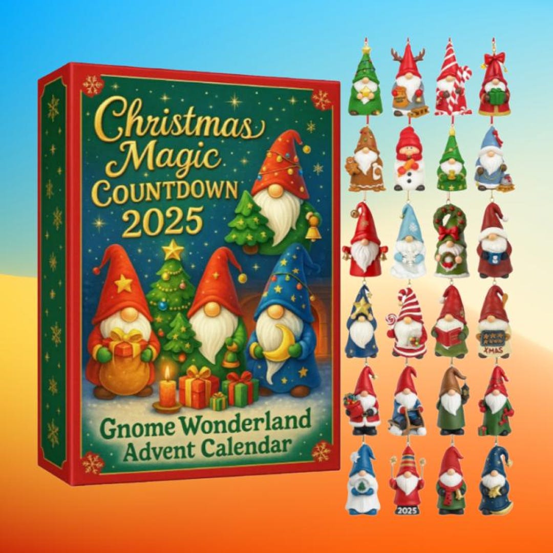 Christmas Gnome Advent Calendar | Acrylic Holiday Countdown Gift Box - Etsy