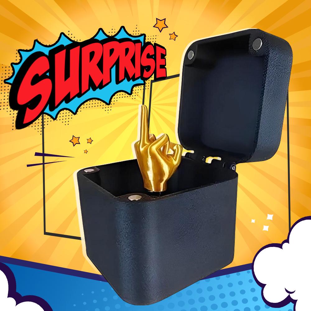 Funny Middle Finger Gift Box – Custom Text Gag – Rude Surprise Prank Gift for Him or Her – Offensive Adult Joke Present