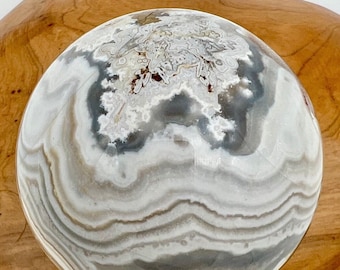 Captivating Gray & Sand Colored Mexican Lace Agate Sphere