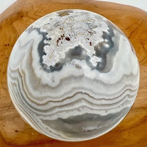 Captivating Gray & Sand Colored Mexican Lace Agate Sphere