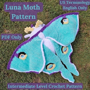 Luna Moth Crochet Pattern | PDF Crochet Pattern | Moth Pattern