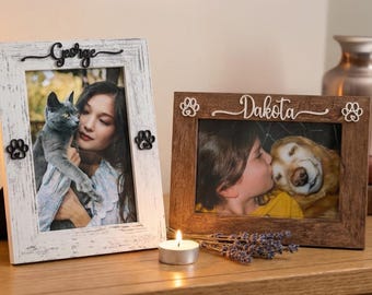 Personalized Pet Memorial Picture Frame, Custom Pet Picture Frame 4x6, Personalized Dog Cat Picture Frame 4x6, Custom Pet Gifts