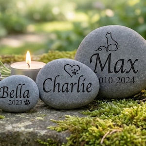Pet Memorial Stone / River Rock Memorial / Pet Loss Gift / Pet Lover / Personalized Pet Memorial / Custom Gift / Rainbow Bridge