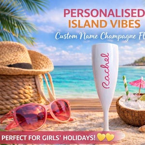 Personalised Champagne Flute | Custom Name Polycarbonate Glass for Weddings & Celebrations