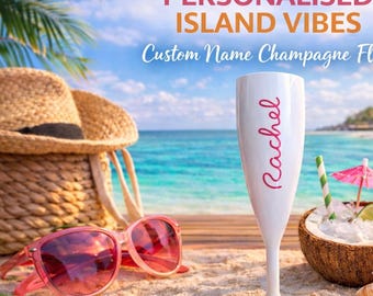 Personalised Champagne Flute | Custom Name Polycarbonate Glass for Weddings & Celebrations