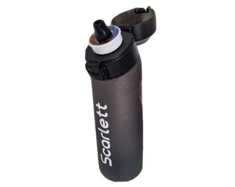Personalised Black Air Pod Water Bottle | Flavoured Scent Pod, Gym & Sports Bottle (Random Flavour)