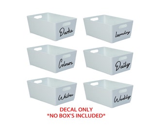 Mrs Hinch Inspired Laundry Storage Box sticker Decal/Label White/Colours/Darks