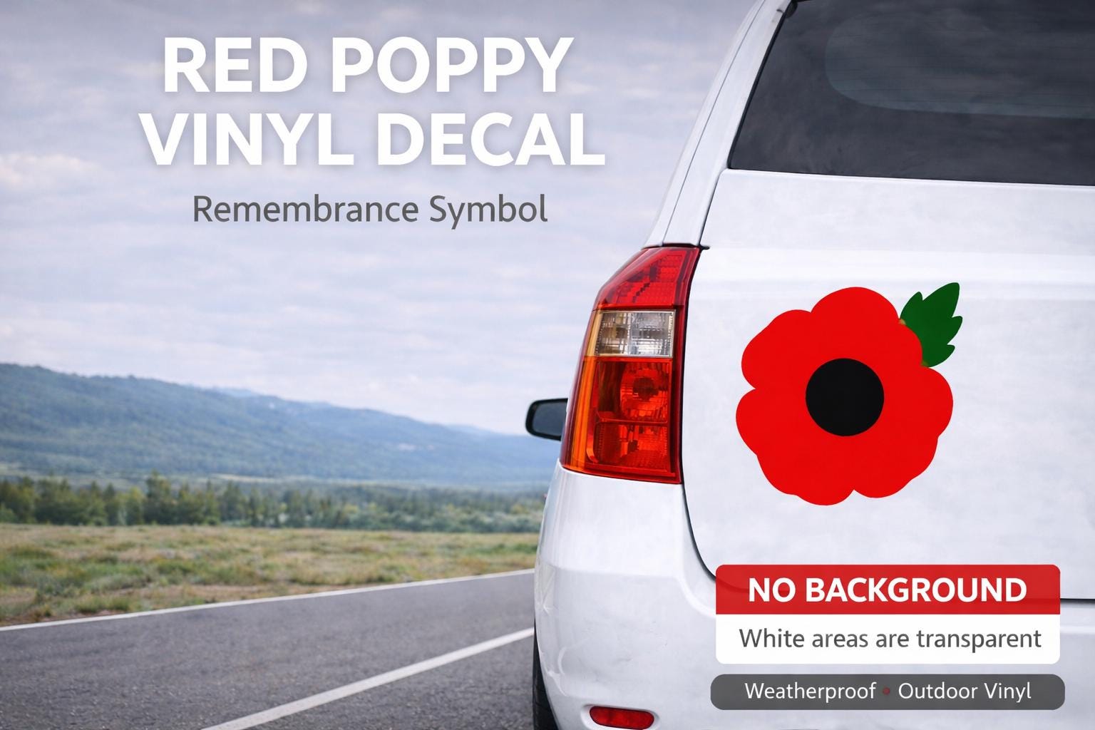Poppy Heroes Vinyl Decal Sticker | Military Remembrance Car Window Wall ...