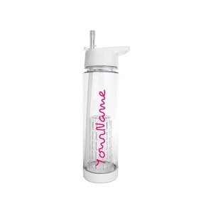 Personalised Insulated Bottle with Straw Inspired Fitness Love Custom, Metal white matt / Plastic Bottle image 1