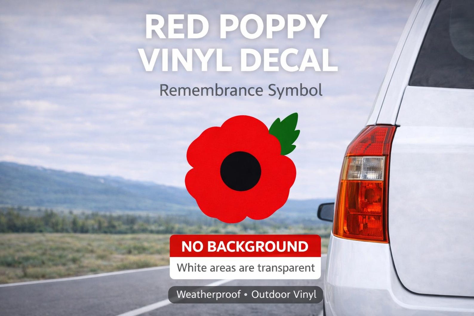 Poppy Heroes Vinyl Decal Sticker | Military Remembrance Car Window Wall ...