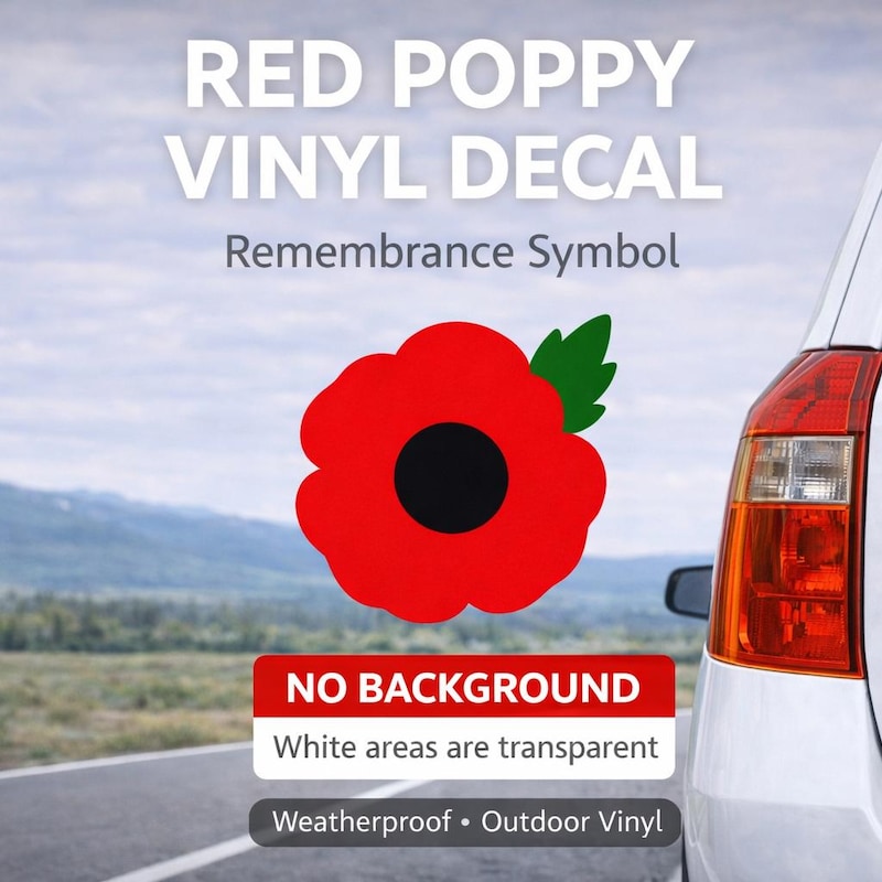 Y Lettering Red Poppy Sticker Decals - Etsy UK