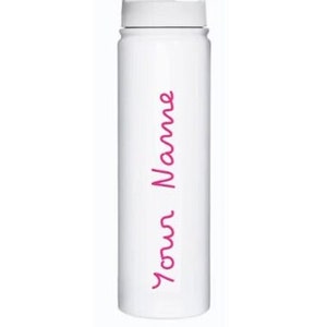 Personalised Insulated Bottle with Straw Inspired Fitness Love Custom, Metal white matt