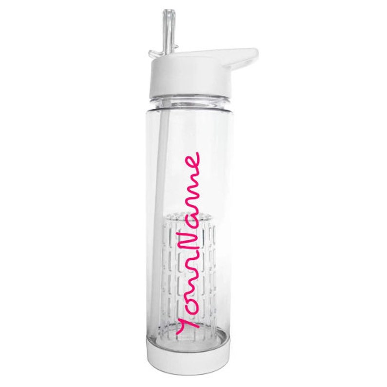 Personalised Insulated Bottle with Straw Inspired Fitness Love Custom, Metal white matt / Plastic Bottle Plastic bottle