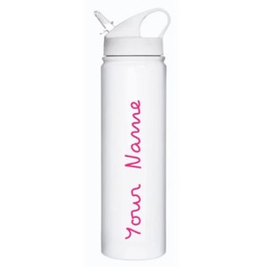 Personalised Insulated Bottle with Straw Inspired Fitness Love Custom, Metal white matt / Plastic Bottle White Metal Bottle