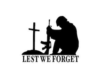 Lest We Forget Heroes Soldier/Military/Charity Car / Van Sticker (Vinyl Decal)