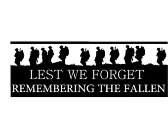 Lest We Forget Heroes Soldier/Military/Charity Car / Van Sticker (Vinyl Decal)