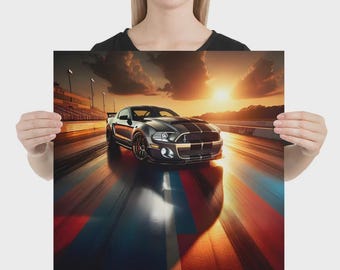 Shelby GT500 Mustang Poster: Classic Muscle Car Garage Art
