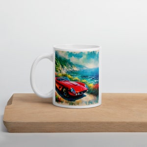 Red Ferrari Mug: Glossy Sports Car Coffee Cup - Car Lover Gift