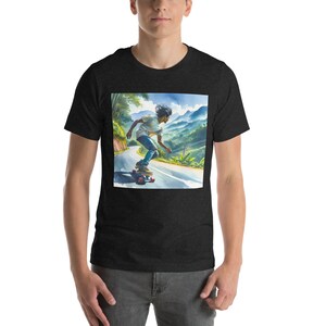 Skateboarding T-Shirt: Unisex Soft Cotton Skater Tee