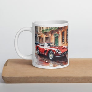 Red Italian Sports Car Mug: Exotic Car Lover Gift-Free Shipping
