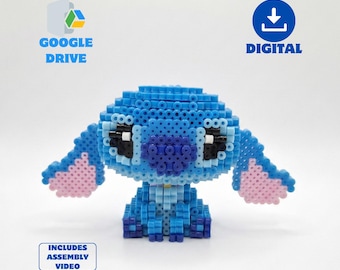 3D Stitch Hama Beads Digital Download Pattern, DIY Beads Craft
