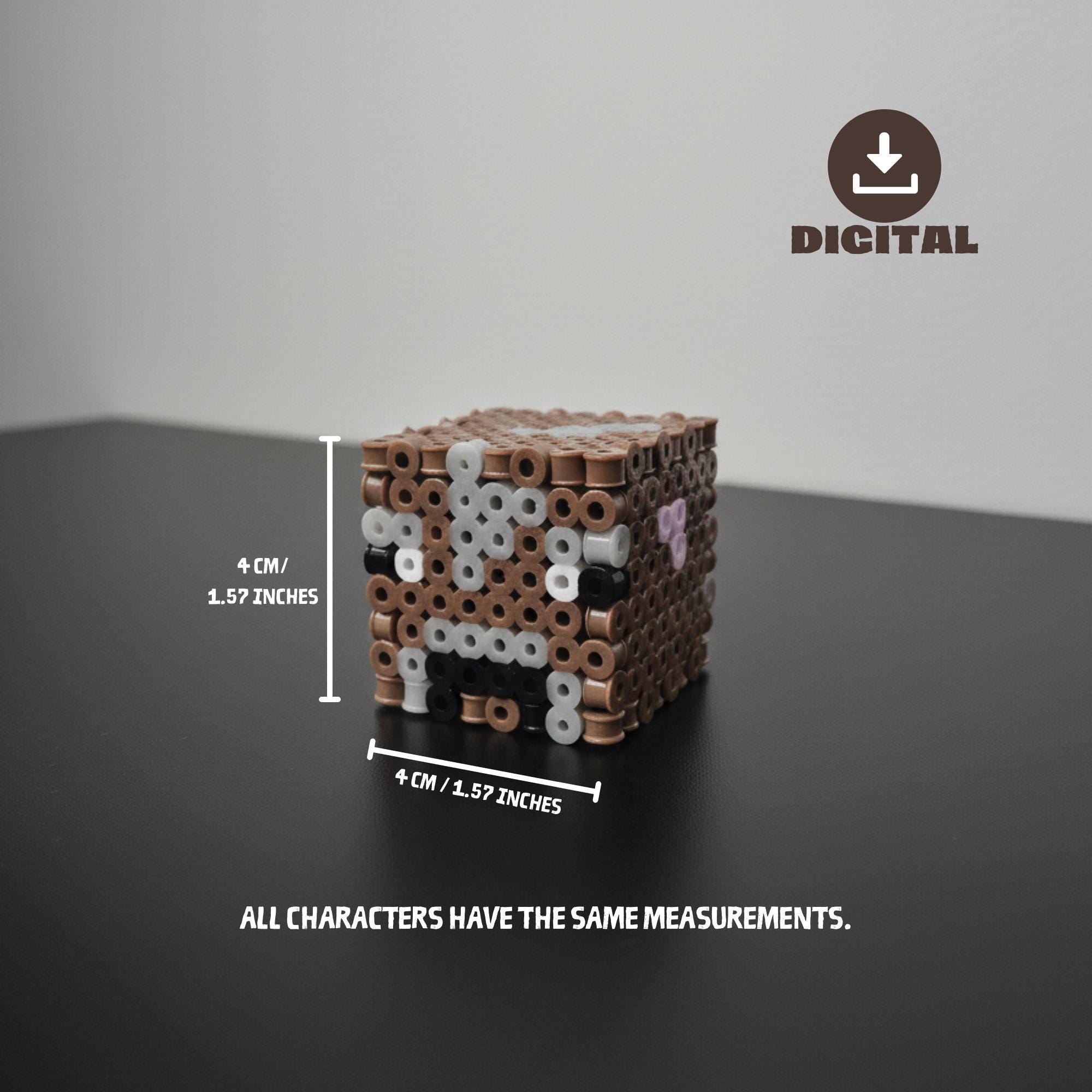 3D Minecraft Perler Beads Pattern Pixel Art Template Hama Bead Design ...