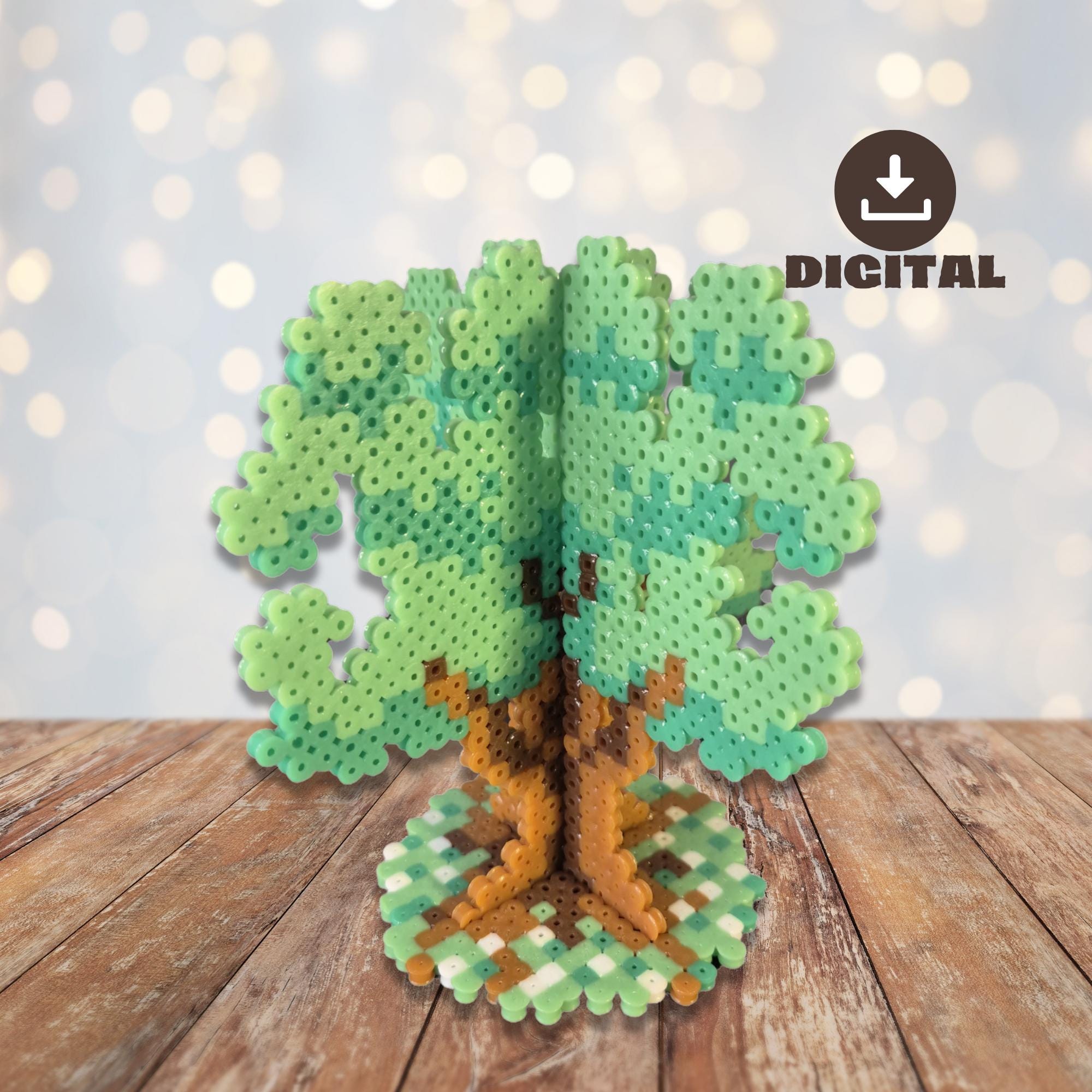 3D Spring Tree Hama Bead Pattern: Pixel Art DIY (digital Download) - Etsy