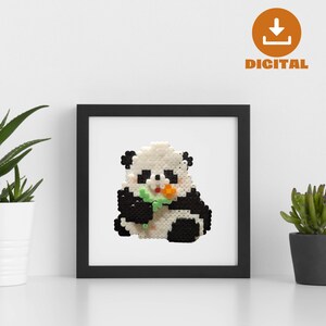 DIY 3D Panda, Perler Beads Pattern, Hama Beads Digital Download, DIY Pixel Art, Hama Bead Digital Download, DIY Pixel Art Design, Gift Ideas