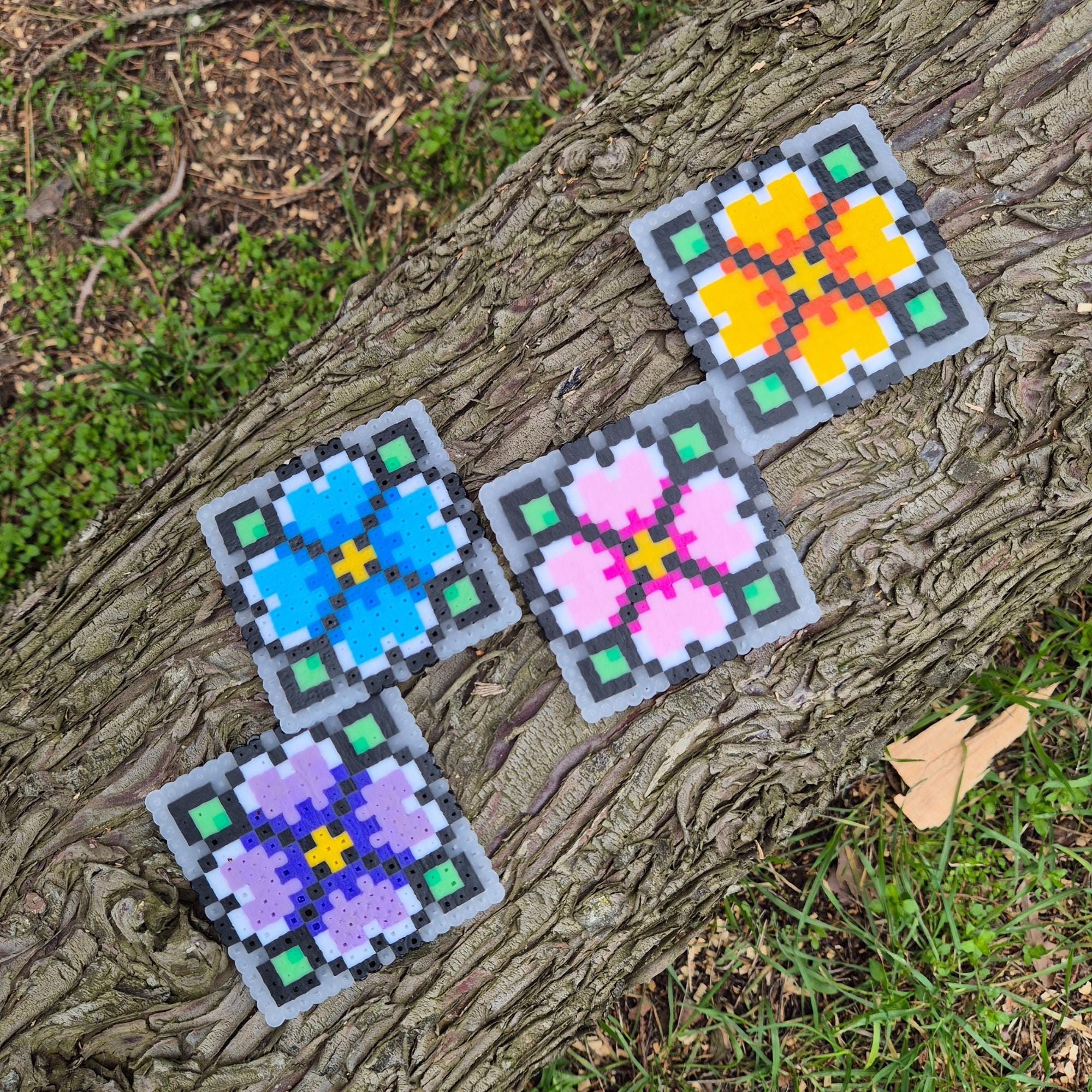 Floral Hama Beads Coastern Pattern - Etsy