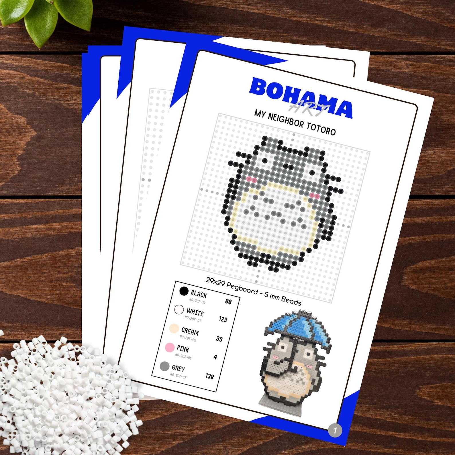 My Neighbor Totoro Perler Bead Pattern Totoro Hama Beads Stand Design