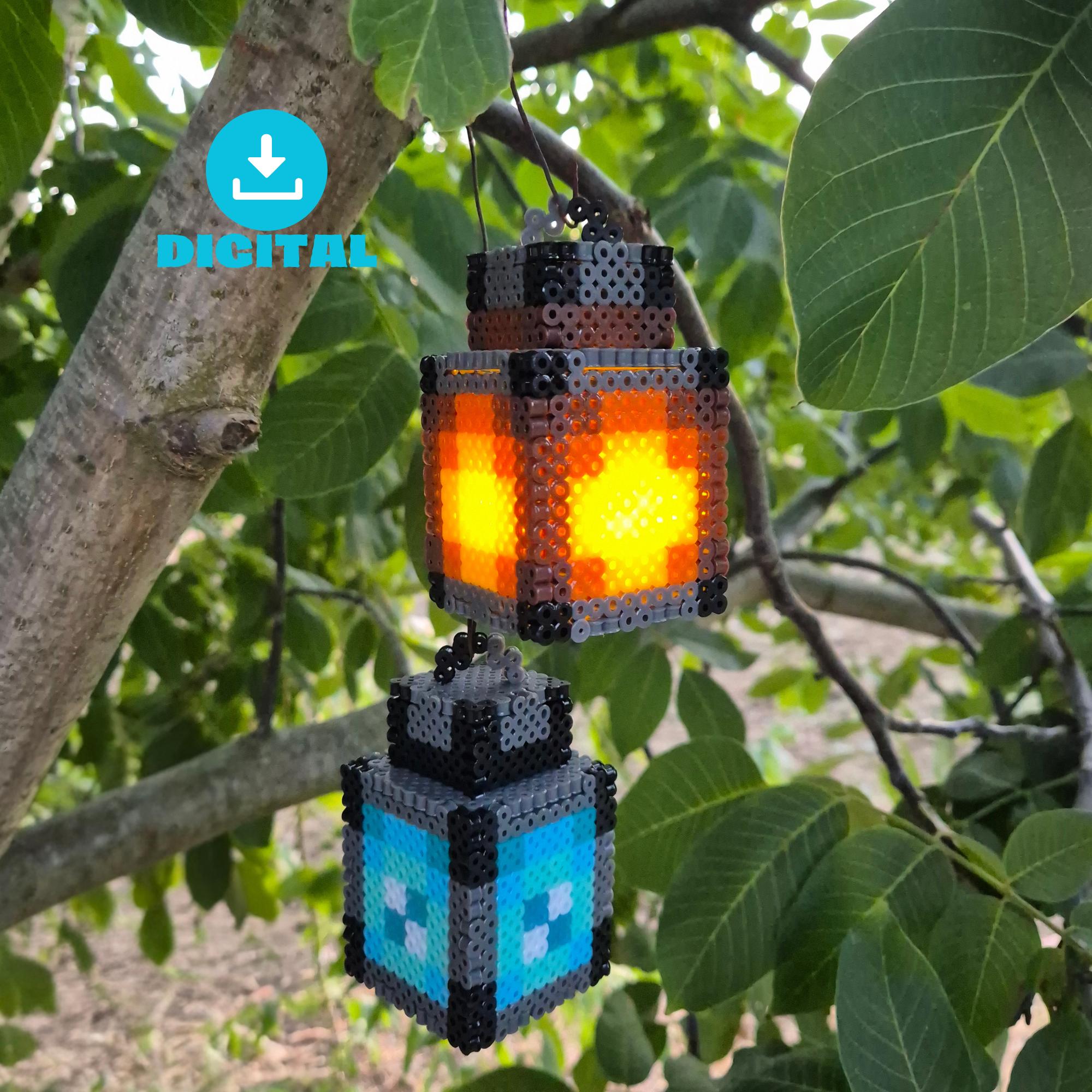 3D Minecraft Lantern, Hama Beads Lamp Pattern (digital Download