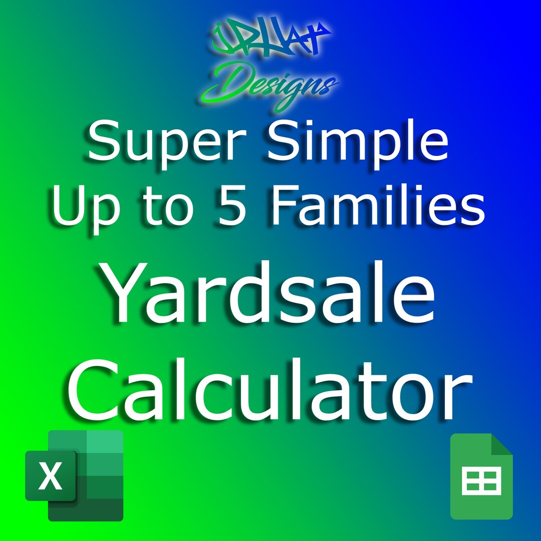 Super Simple Easy Yard Sale Calculator Using Excel or Sheets up to 5