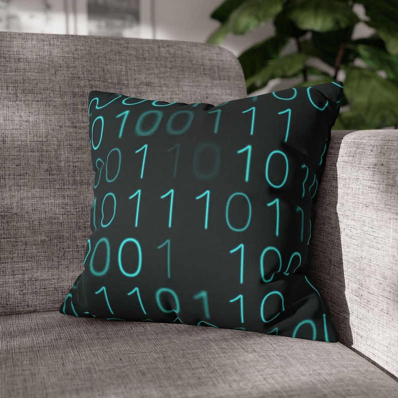 Binary Code Pillowcase | Polyester Square Pillowcase image 1