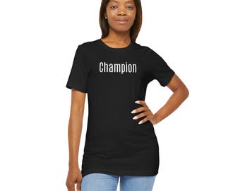 Champion Tee Shirt - Unisex Jersey Short Sleeve Tee, Graphic Tee, Casual Shirt, Champion Inspired Apparel, Athleisure Clothing