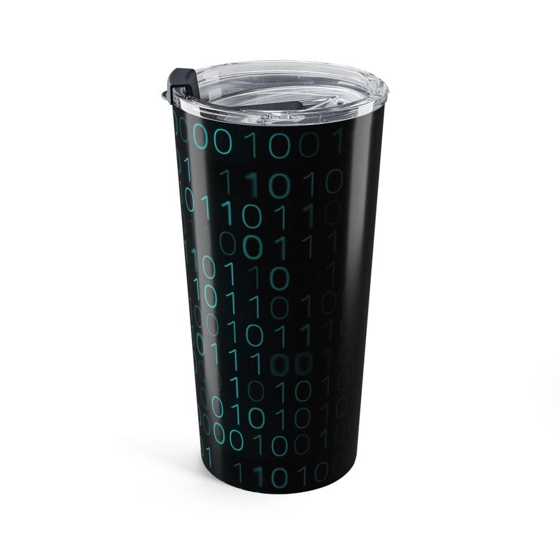 Vaso térmico de 20 oz con diseño de código binario / Vaso de viaje para programadores tecnológicos imagen 5
