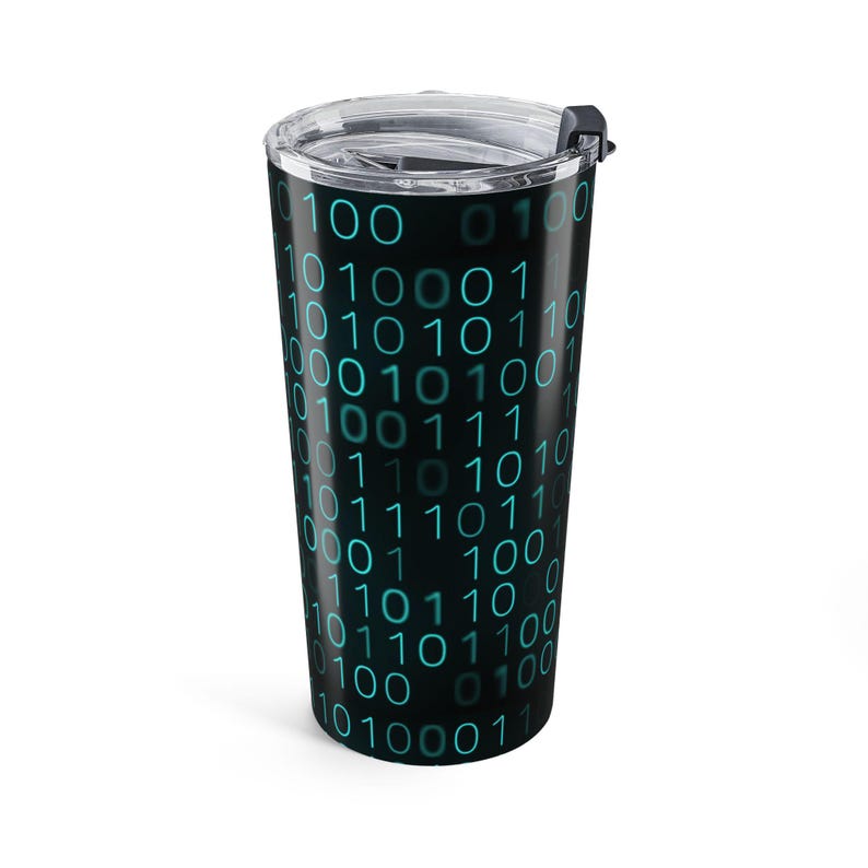 Vaso térmico de 20 oz con diseño de código binario / Vaso de viaje para programadores tecnológicos imagen 4