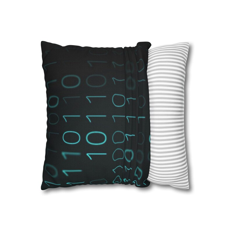 Binär Code Kissenbezug | Polyester quadratischer Kissenbezug Bild 4