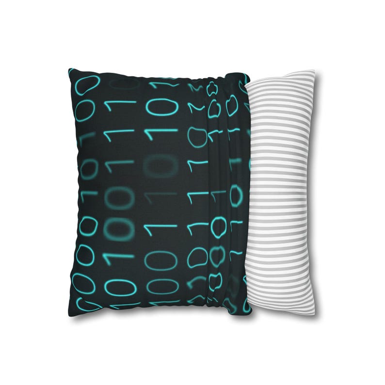 Binär Code Kissenbezug | Polyester quadratischer Kissenbezug Bild 2