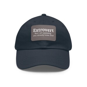 Extrovertierter Dad Hut mit Lederpatch, lustiges Geschenk für Introvertierte, Freizeitkleidung, Geburtstagsgeschenk, verstellbare Kappe
