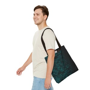 Binary Code Pattern Tote Bag | Matrix Tech Computer Data AOP image 11
