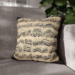Vintage Sheet Music Pillowcase | Square Pillowcase