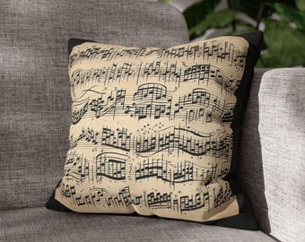Vintage Sheet Music Pillowcase | Square Pillowcase