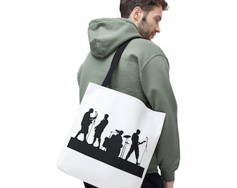 Band Silhouette Tote Bag | Rock Music Band Stage Design