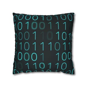 Binär Code Kissenbezug | Polyester quadratischer Kissenbezug Bild 15