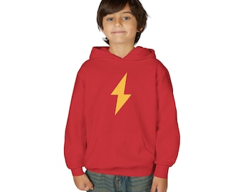 Sudadera con capucha juvenil con diseño de rayo, sudadera moderna con estampado de tormenta eléctrica, jersey para niños.