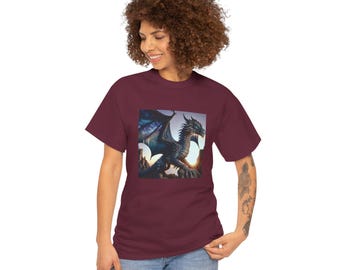 Dragon Graphic Tee, Fantasy Tshirt, Mythical Creatures Shirt, Dragon Lover Gift, Cool Dragon Design, Casual Tee