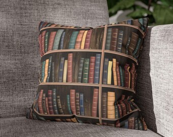 Vintage Bookshelf Pillowcase | Square Pillowcase