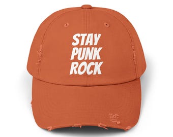 Gorra punk rock desgastada, estilo vintage, de sarga de algodón