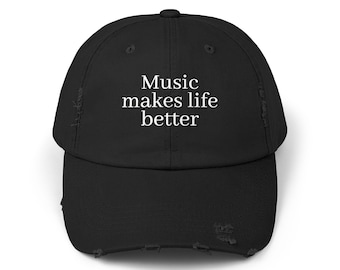 Distressed Music Lover Cap: Vintage Style Cotton Baseball Hat